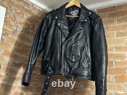Vintage Diamond Leather Collection Studded Jacket Zip Up Biker Size 44 Unisex