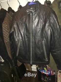 Vintage Diesel Calf Leather Jacket Men's L Motorcycle Cafe Black