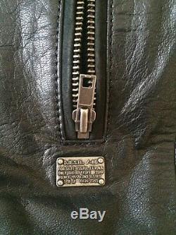 Vintage Diesel Calf Leather Jacket Men's L Motorcycle Cafe Black
