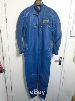Vintage Distressed 70's Aviakit Lewis Leathers Motorcycle Racing Suit Size 40