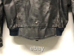 Vintage Distressed Harley-Davidson Men's Small Black Leather Jacket