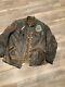 Vintage Distressed Schott Leather Motorcycle Jacket For Display Only