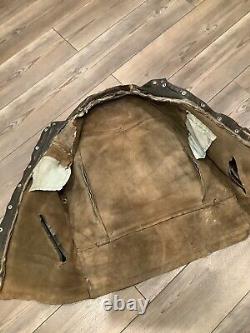 Vintage Distressed Schott Leather Motorcycle Jacket For Display Only