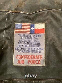 Vintage Distressed Schott Leather Motorcycle Jacket For Display Only