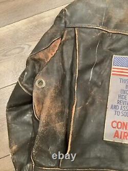 Vintage Distressed Schott Leather Motorcycle Jacket For Display Only