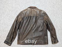 Vintage EDDIE BAUER leather jacket L brown PATINA broke-in MOTORCYCLE mad max 44