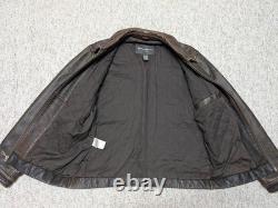 Vintage EDDIE BAUER leather jacket S brown PATINA broke-in MOTORCYCLE mad max