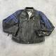 Vintage ENERGIE Jacket Mens Large Blue Leather Italian Motorcycle Jacket Coat