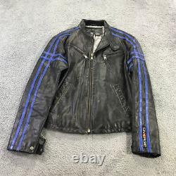 Vintage ENERGIE Jacket Mens Large Blue Leather Italian Motorcycle Jacket Coat
