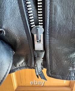 Vintage EXCELLED Black Leather Motorcycle Jacket Biker Punk Rocker- Men's 44