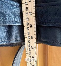 Vintage EXCELLED Black Leather Motorcycle Jacket Biker Punk Rocker- Men's 44
