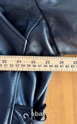 Vintage EXCELLED Black Leather Motorcycle Jacket Biker Punk Rocker- Men's 44