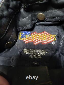 Vintage Easyriders Bikers Black Leather Jacket Size Xxl