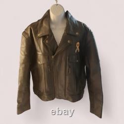 Vintage Easyriders Heavy Weight Mens Black Leather Motorcycle Jacket XL