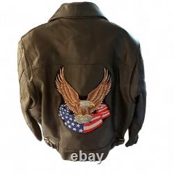 Vintage Easyriders Heavy Weight Mens Black Leather Motorcycle Jacket XL