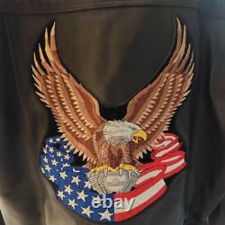 Vintage Easyriders Heavy Weight Mens Black Leather Motorcycle Jacket XL