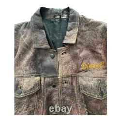 Vintage Echtes Leder x Diesel 90s Leather Jacket Men's XL Moto Distressed Rust