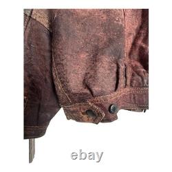 Vintage Echtes Leder x Diesel 90s Leather Jacket Men's XL Moto Distressed Rust