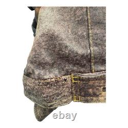 Vintage Echtes Leder x Diesel 90s Leather Jacket Men's XL Moto Distressed Rust