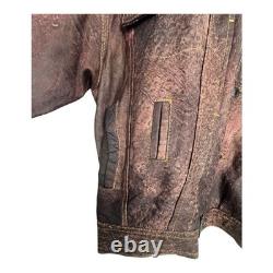 Vintage Echtes Leder x Diesel 90s Leather Jacket Men's XL Moto Distressed Rust