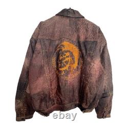 Vintage Echtes Leder x Diesel 90s Leather Jacket Men's XL Moto Distressed Rust