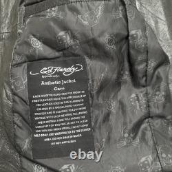 Vintage Ed Hardy Men's Leather Jacket
