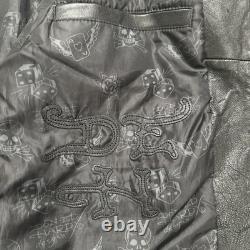 Vintage Ed Hardy Men's Leather Jacket