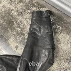 Vintage Excelled Black Leather Jacket Full Zip Mens 48 80s 90s Motorcycle Biker