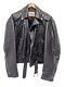 Vintage Excelled Black Leather Motorcycle Biker Racer Jacket 44 Made in USA