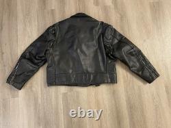 Vintage Excelled Black Leather Motorcycle Jacket Size 50R USA Made 80s Punk