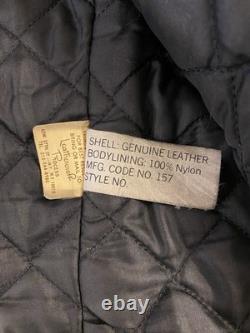 Vintage Excelled Black Leather Motorcycle Jacket Size 50R USA Made 80s Punk