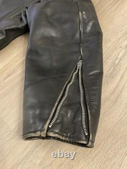 Vintage Excelled Black Leather Motorcycle Jacket Size 50R USA Made 80s Punk
