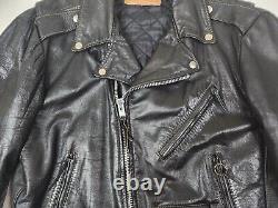 Vintage Excelled Brando Leather Classic Motorcycle Jacket Size 42 TALL