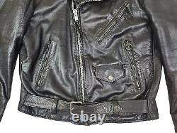 Vintage Excelled Brando Leather Classic Motorcycle Jacket Size 42 TALL