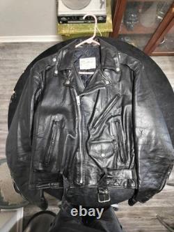 Vintage Excelled Genuine Leather Jacket Motorcycle Biker Size 40