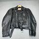 Vintage Excelled Jacket Men 44 Black Motorcycle Leather USA Rocker 70s Biker