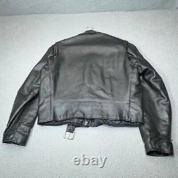 Vintage Excelled Jacket Men 44 Black Motorcycle Leather USA Rocker 70s Biker
