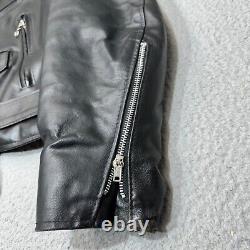 Vintage Excelled Jacket Men 44 Black Motorcycle Leather USA Rocker 70s Biker