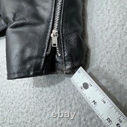 Vintage Excelled Jacket Men 44 Black Motorcycle Leather USA Rocker 70s Biker