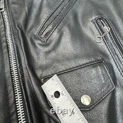 Vintage Excelled Jacket Men 44 Black Motorcycle Leather USA Rocker 70s Biker