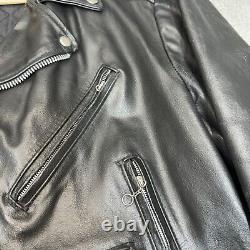Vintage Excelled Jacket Men 44 Black Motorcycle Leather USA Rocker 70s Biker