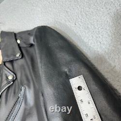Vintage Excelled Jacket Men 44 Black Motorcycle Leather USA Rocker 70s Biker