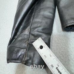 Vintage Excelled Jacket Men 44 Black Motorcycle Leather USA Rocker 70s Biker
