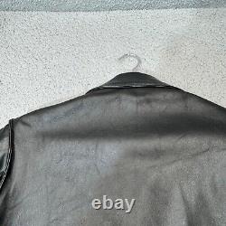 Vintage Excelled Jacket Men 44 Black Motorcycle Leather USA Rocker 70s Biker