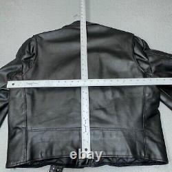 Vintage Excelled Jacket Men 44 Black Motorcycle Leather USA Rocker 70s Biker