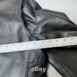 Vintage Excelled Jacket Men 44 Black Motorcycle Leather USA Rocker 70s Biker