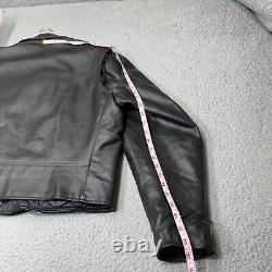 Vintage Excelled Jacket Men 44 Black Motorcycle Leather USA Rocker 70s Biker