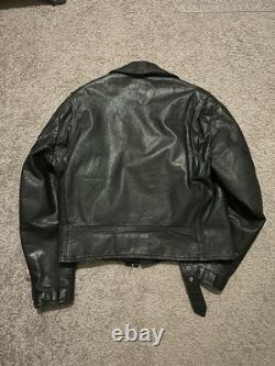 Vintage Excelled Leather Jacket Men's Size 44 Black USA Biker Motorcycle Ride