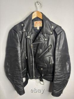 Vintage Excelled Leather Jacket Mens 40 Motorcycle Biker Harley Patch USA 80s