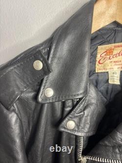 Vintage Excelled Leather Jacket Mens 40 Motorcycle Biker Harley Patch USA 80s